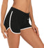 HDE retro dolphin running shorts with white contrast trim, shown in black