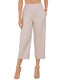 Pull On Linen Capri Pants Wide Leg in Gray Beige