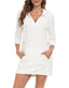 Terry Cloth Beach Cover Up Tunic Dress Swimsuit Coverup with Hood