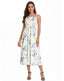 Women's Smocked Midi Summer Dresses with Pockets