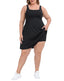 Plus Size Tennis Athletic Workout Dress with Built-in Shorts & Bra