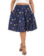Plus Size Graphic Midi Skater Skirt with Pockets