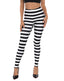 Graphic Black and White Horizontal Stripes Workout Leggings