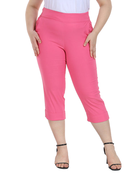 Womens Plus Size Pull On Capris with Pockets