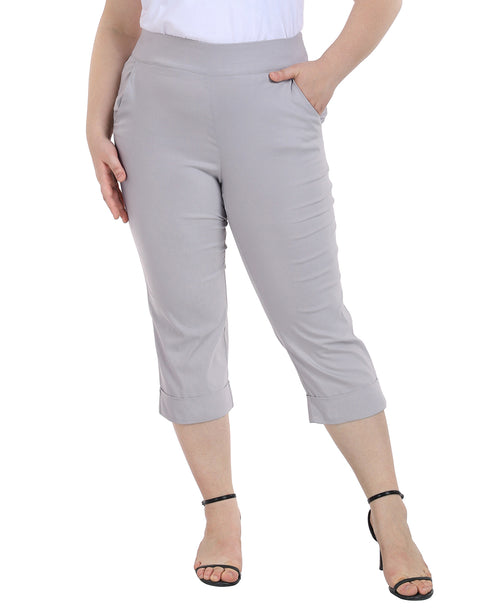 Womens Plus Size Pull On Capris with Pockets