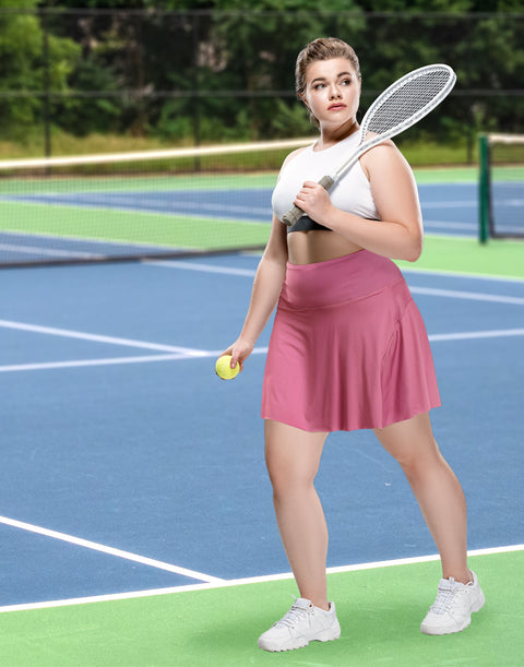 Plus Size Tennis Skort Pleated Golf Skirt with Shorts