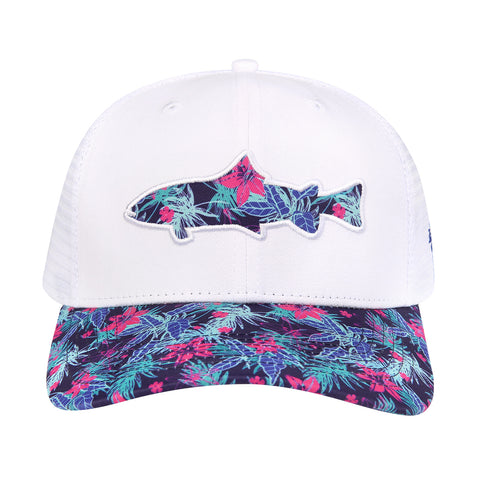 White Tropical Trout Trucker Hat