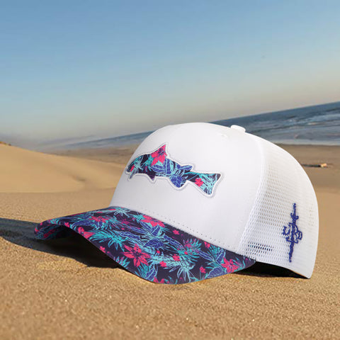 White Tropical Trout Trucker Hat