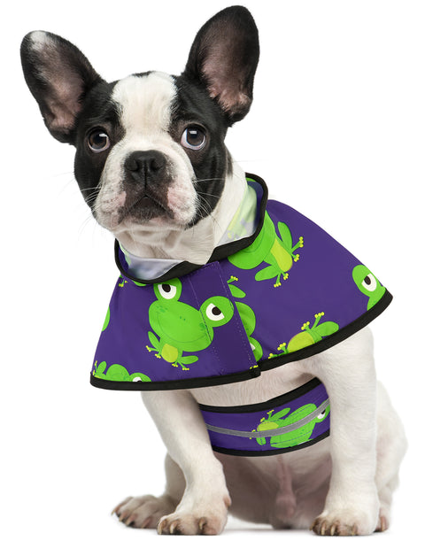 Frogs Dog Raincoat with Hood
