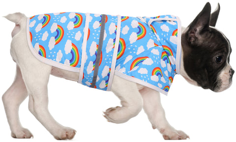 Rainbows Dog Raincoat with Hood