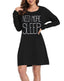 Need More Sleep Long Sleeve Sleepwear Cotton Nightgown Sleepshirt