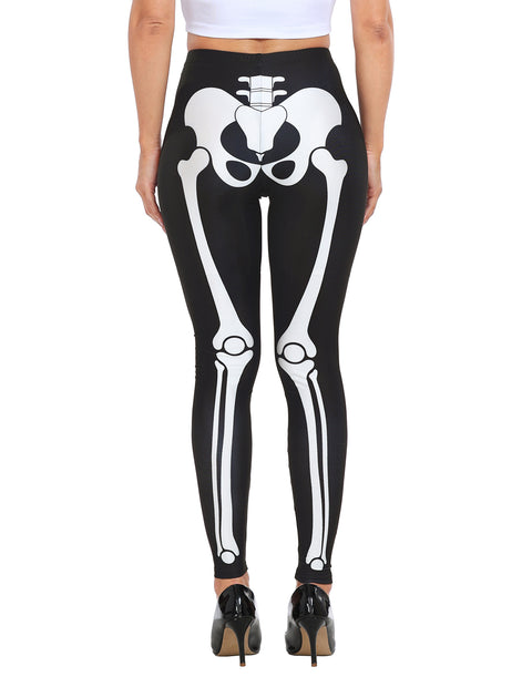 Graphic Print Skeleton Bones Legging Tights