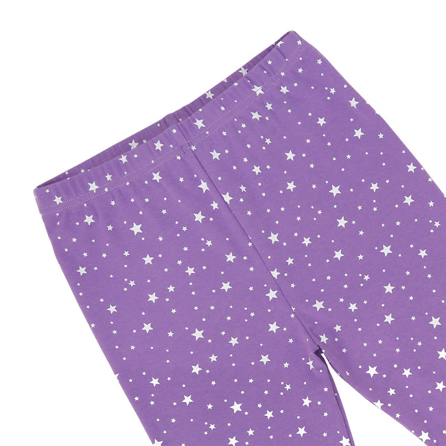 Purple Unicorn Girls Pajama Set + Doll Outfit – close-up detail