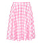Pink Gingham Midi Skater Skirt