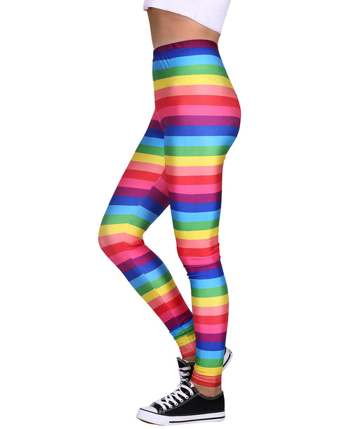 Rainbow Stripes Graphic Leggings