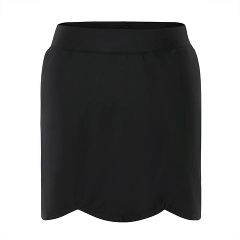 Black Plus Size Skort Skirt with Bike Shorts and Pockets