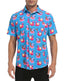 Pool Santa Hawaiian Christmas Button Down Short Sleeve Shirts