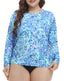 HDE Plus Size Rash Guard for Women UPF 50 Quick Dry Long Sleeve Swim Top