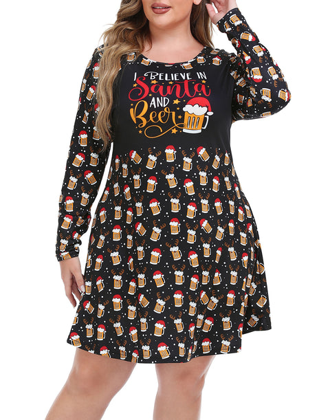 Reinbeer Plus Size Ugly Christmas Dress