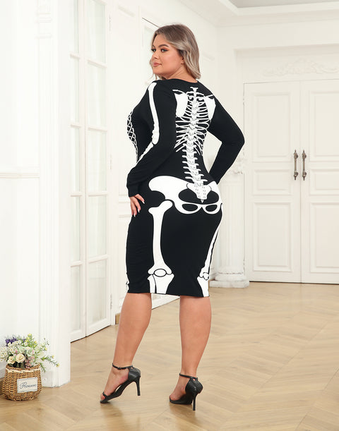 Plus Size Skeleton Dress Halloween Costume