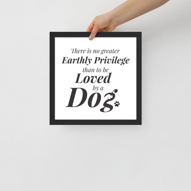 There is No Greater Privilege Framed Poster in Black – close-up detail