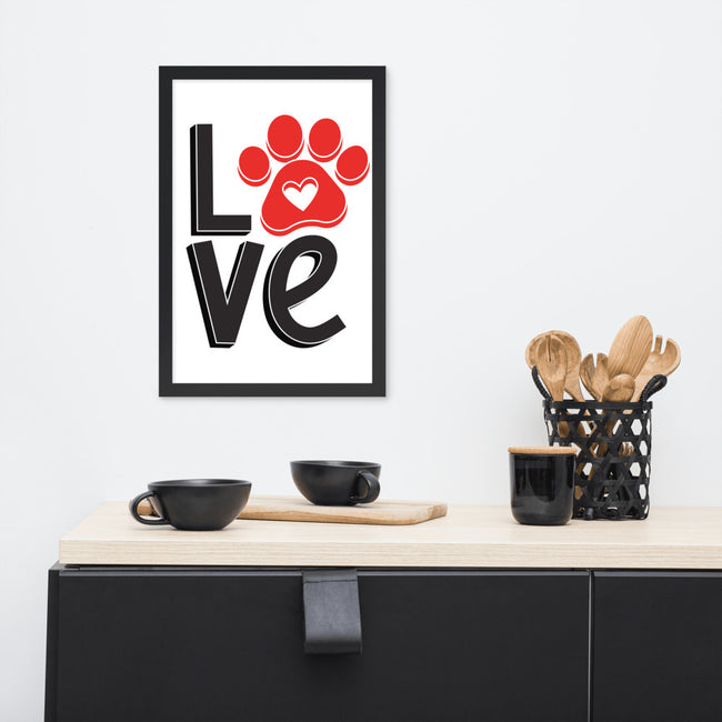 Dogs Are Love Framed Poster Dog Wall Art in Black – alternate view