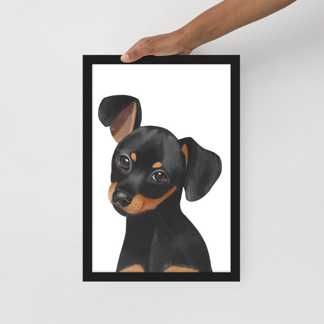Dachshund Framed Poster Breed Wall Art in Black – view 2