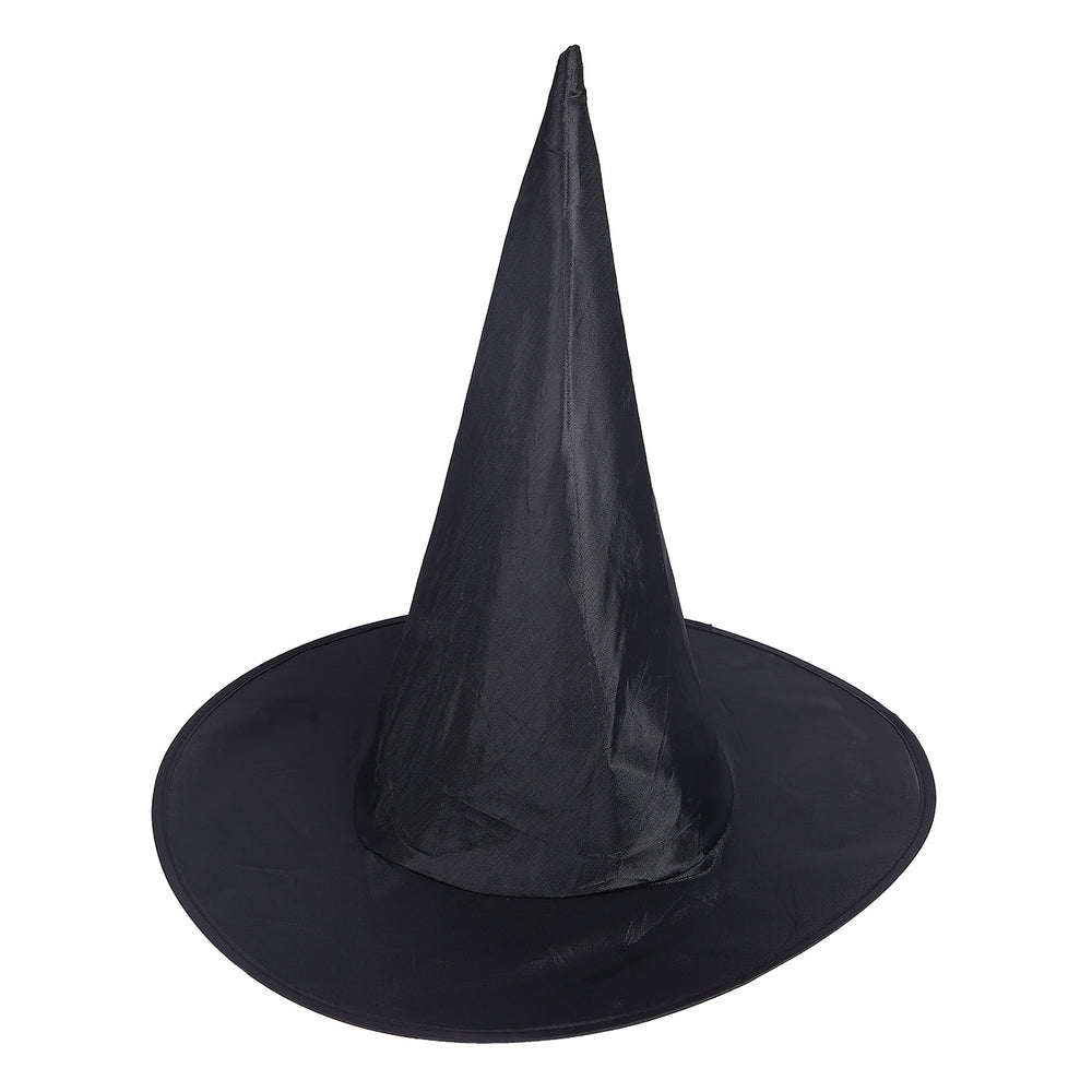 Black Witch Hat Adult Halloween Costume in Black