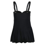 Plus Size Swimsuit - HDE - Black White Magnolia