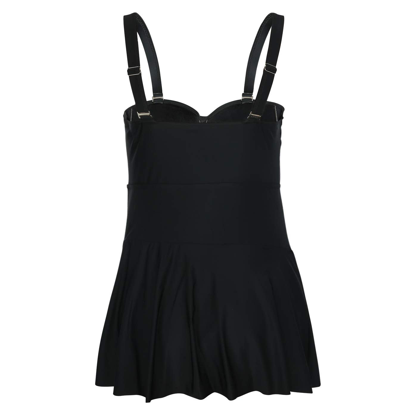 Plus Size Swimsuit - HDE - Black White Magnolia