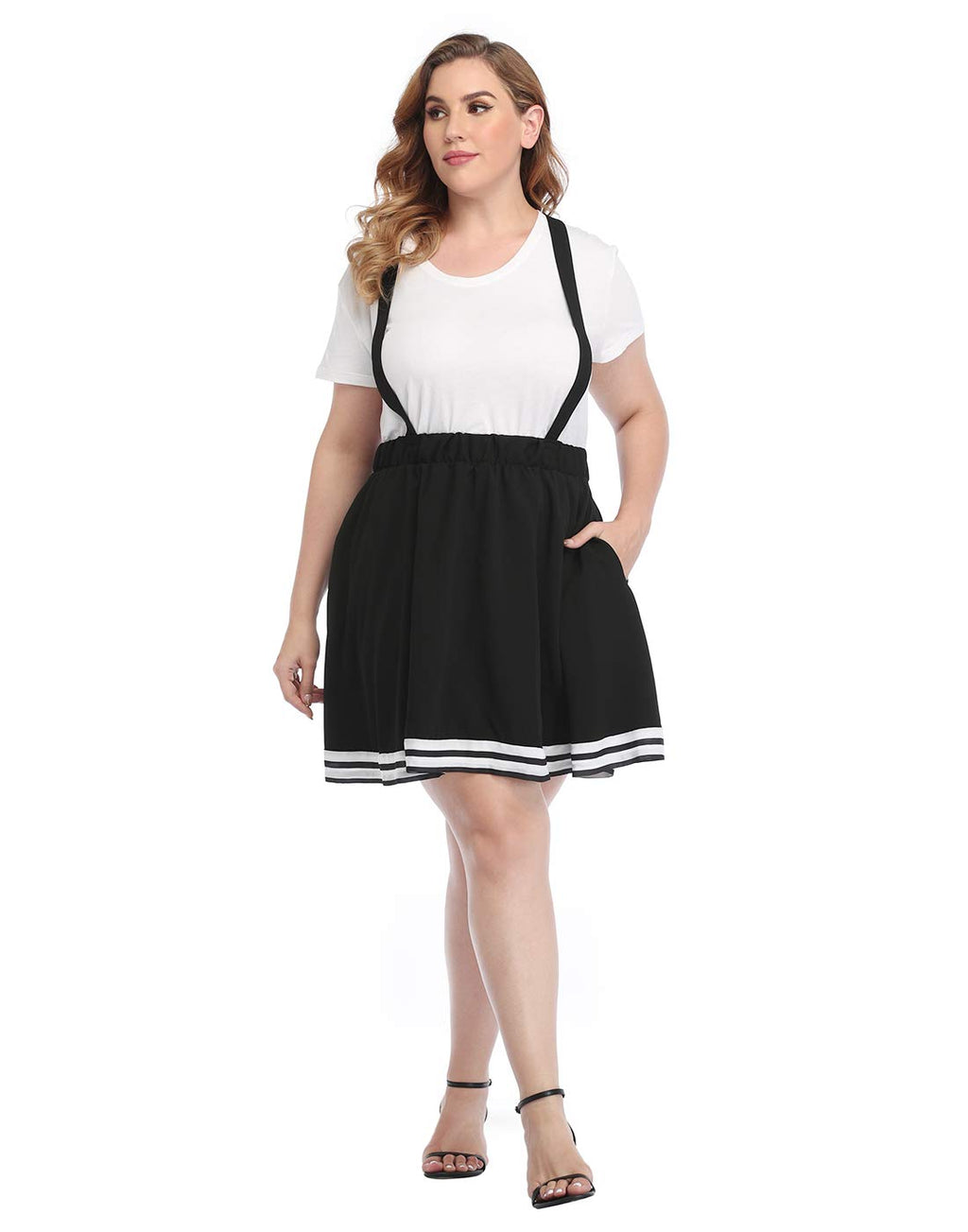 Black Skirt - HDE - Cheer Stripe Black