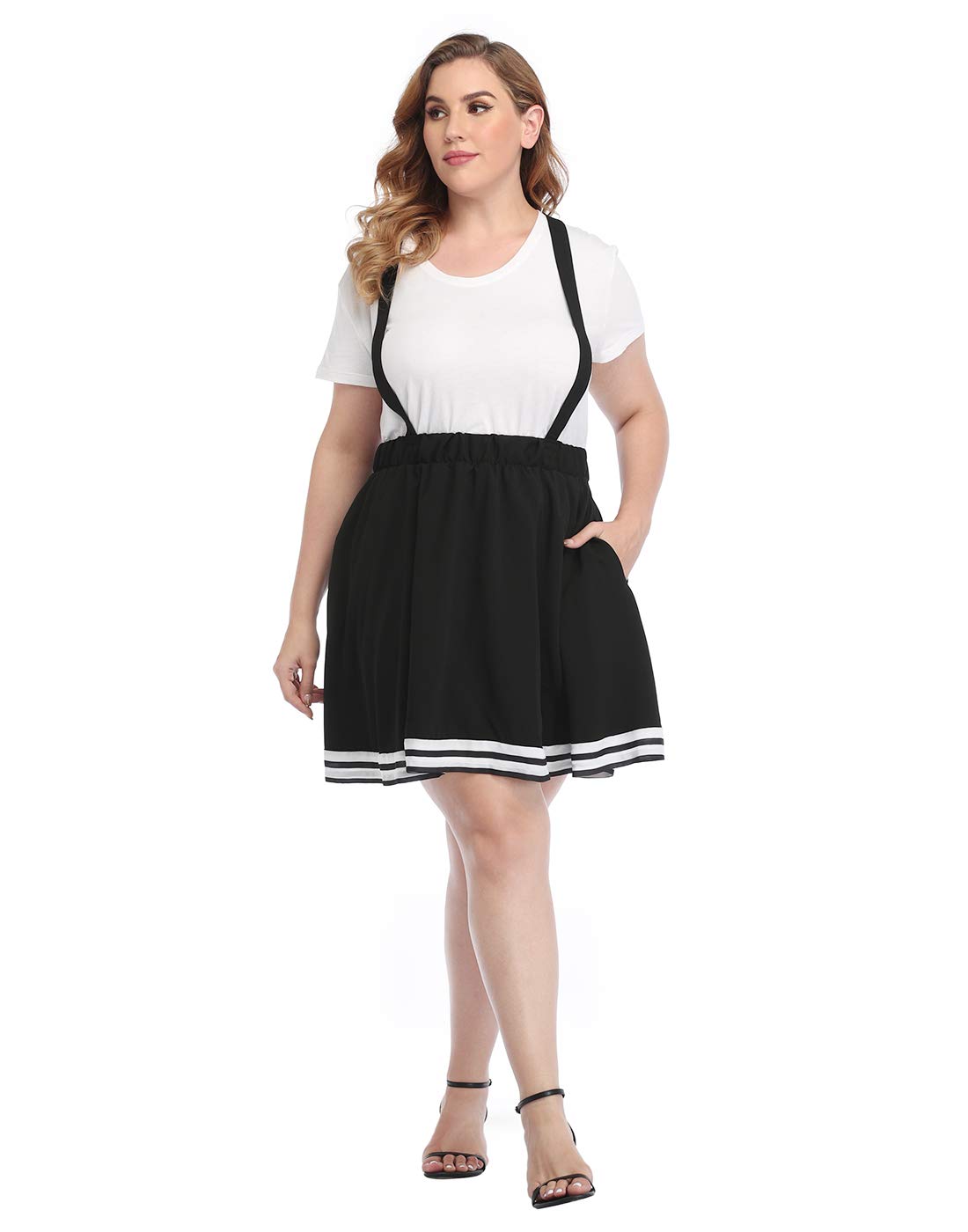 Black Skirt - HDE - Cheer Stripe Black