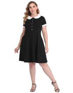 Plus Size Dress - HDE - Black