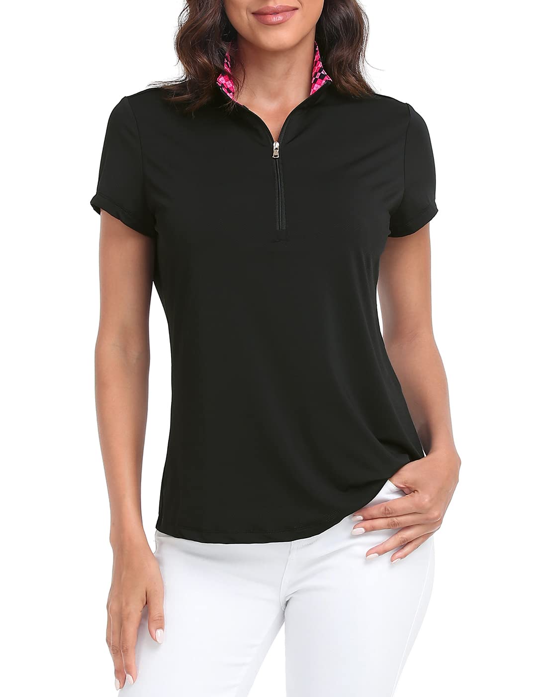 Golf Shirts for Women - LRD - Mini Abstract / Pink