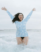 Swim Shirts for Women - HDE - Blue Floral