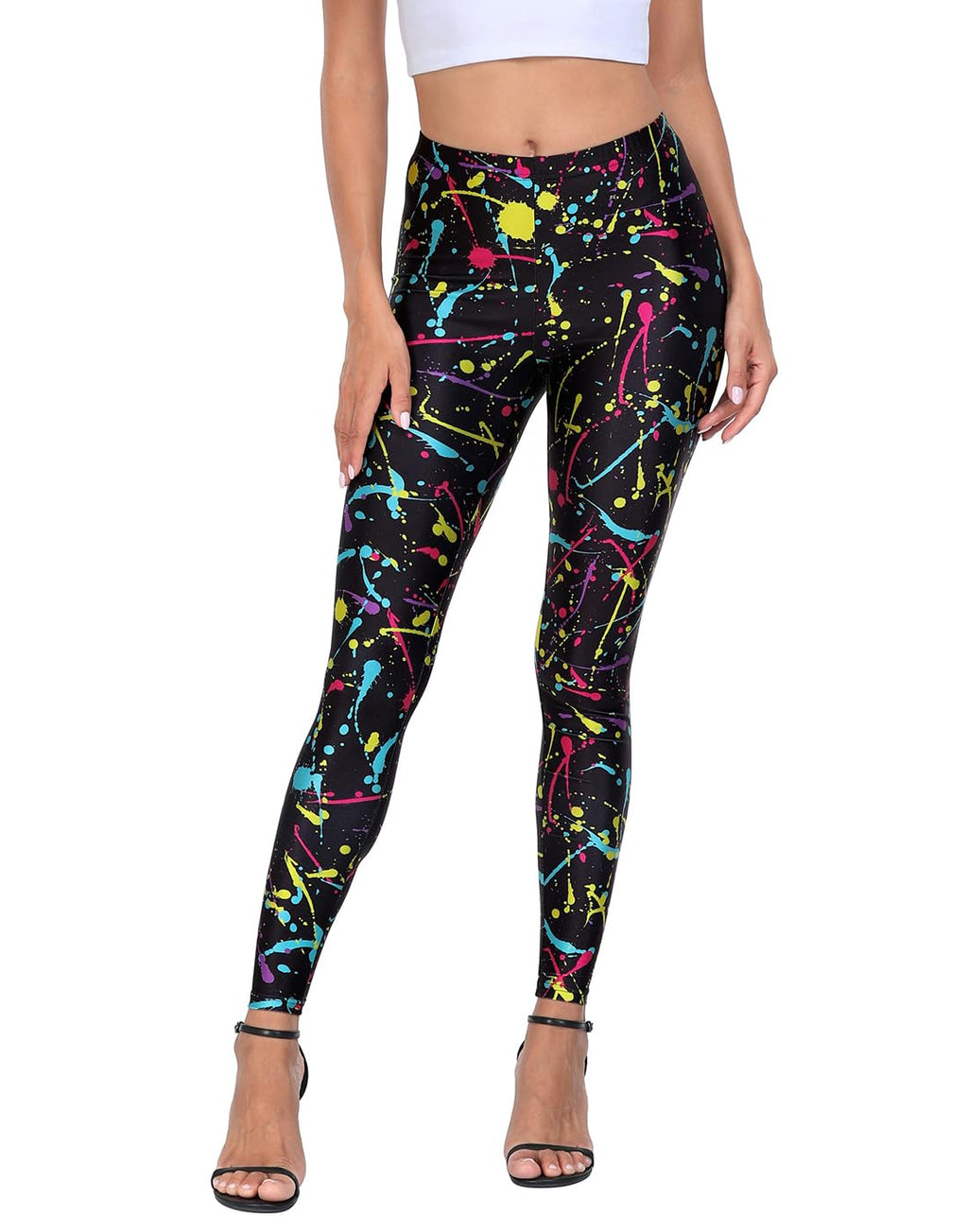 Womens Leggings - HDE - B. Paint Splatter