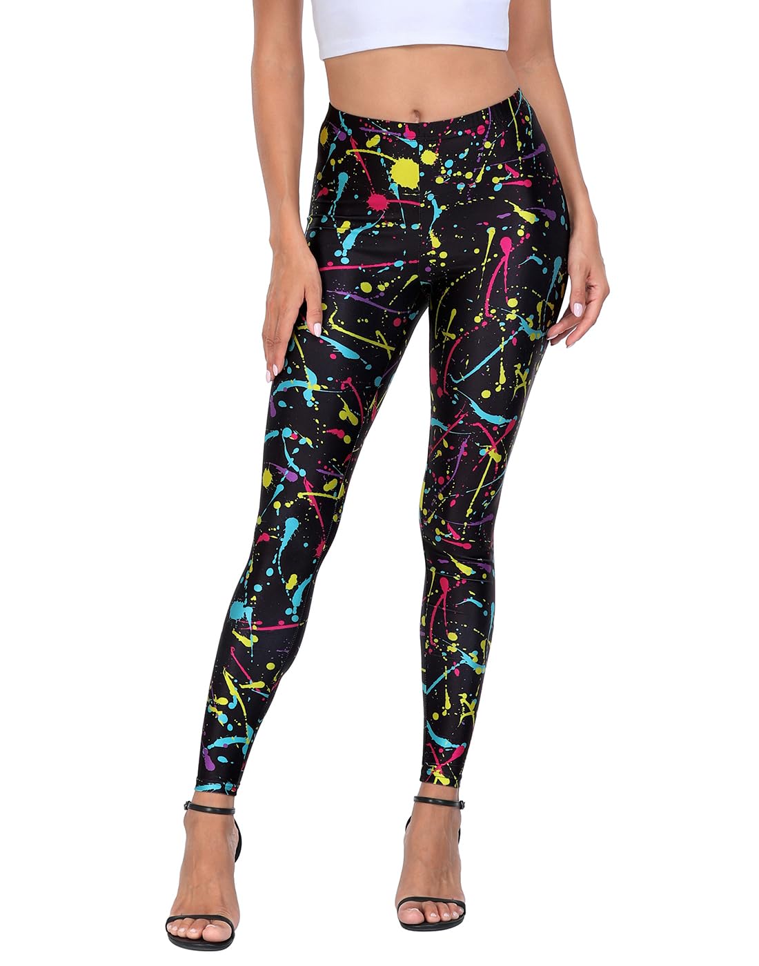 Womens Leggings - HDE - B. Paint Splatter