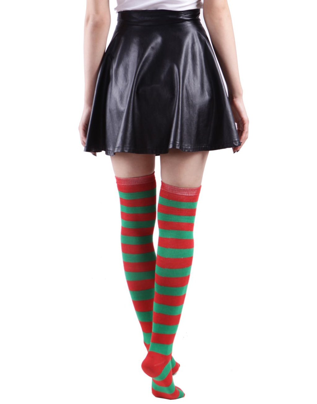 Thigh High Socks - HDE - K. Hello Pink Stripes