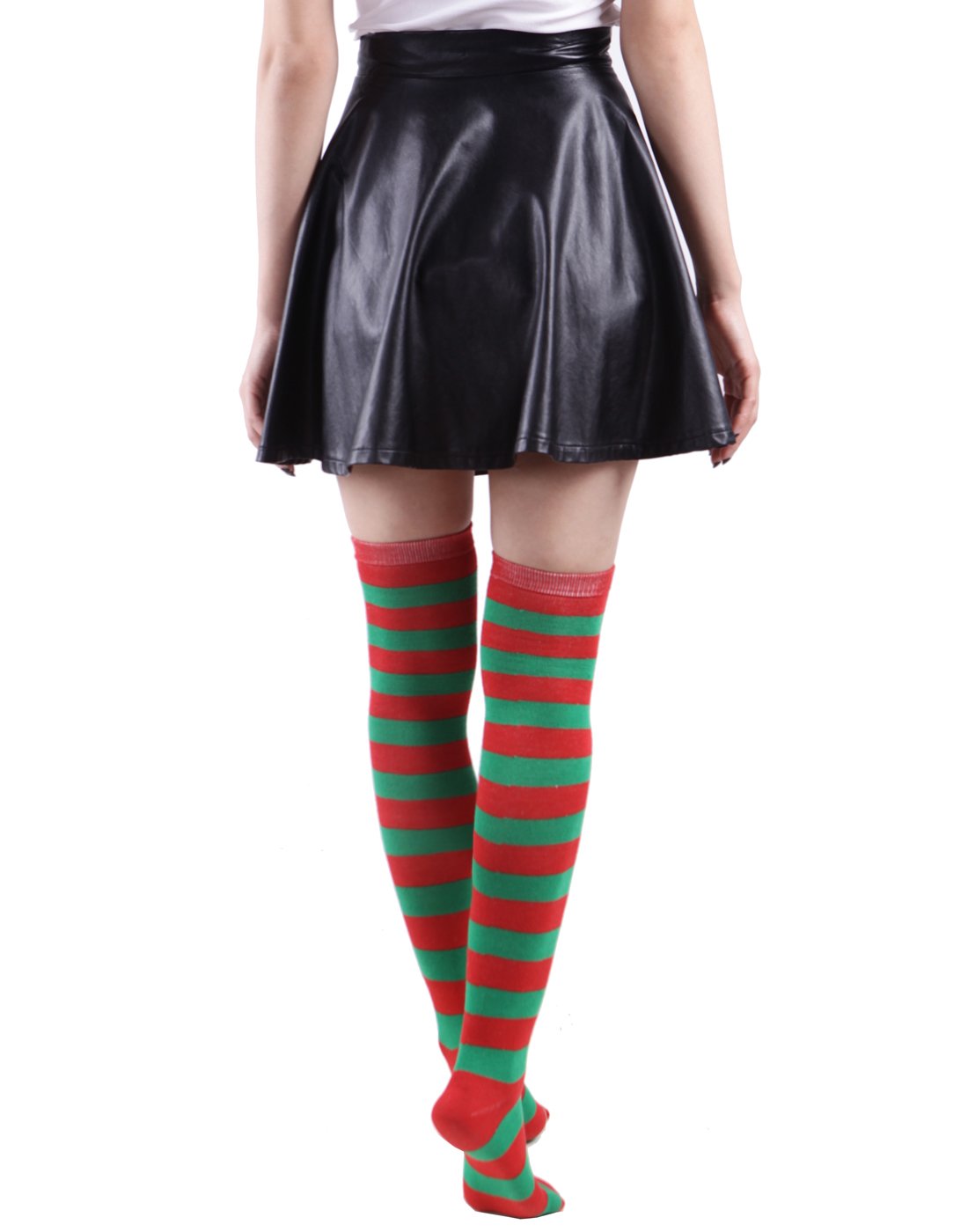 Thigh High Socks - HDE - K. Hello Pink Stripes