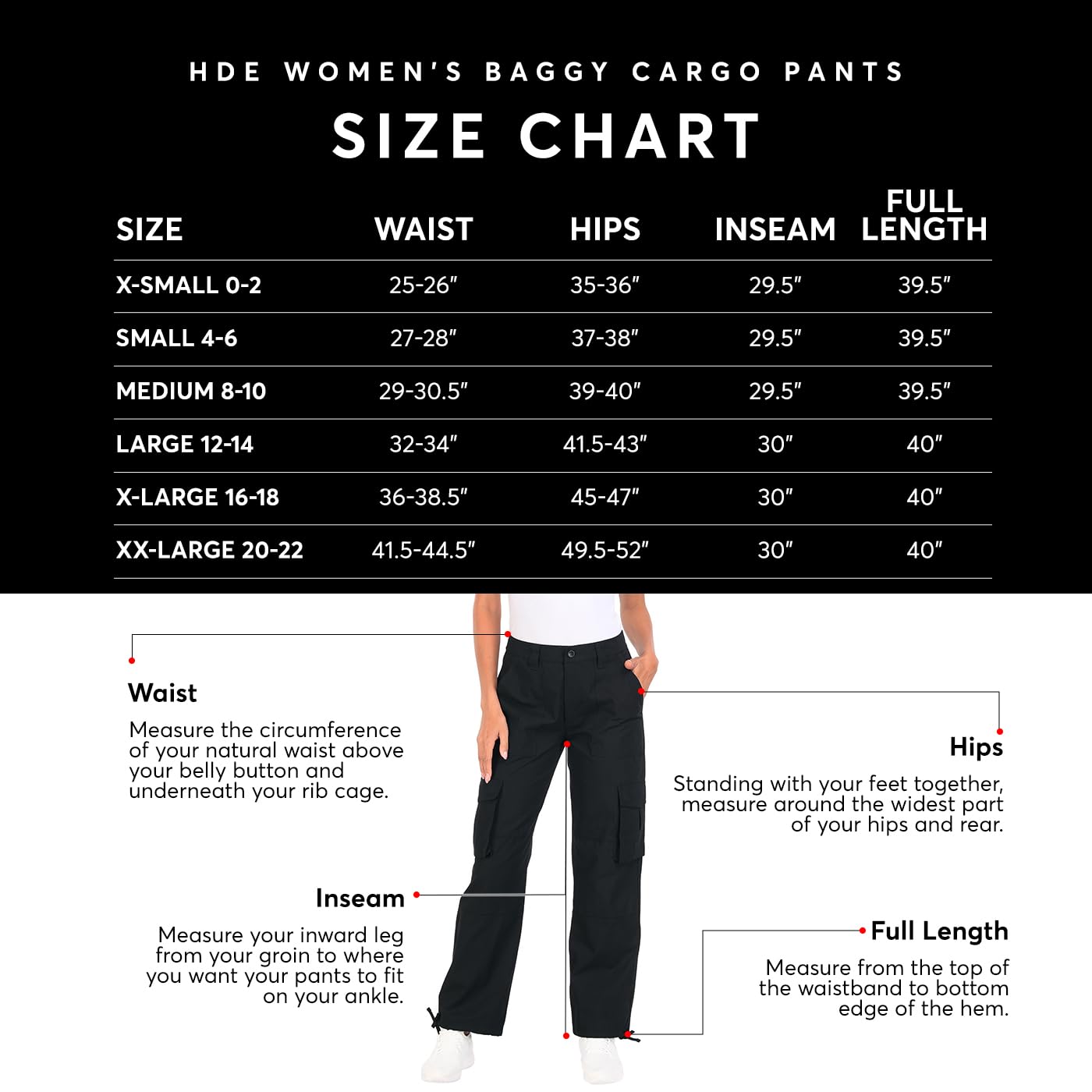 Women's Pants - HDE - Black