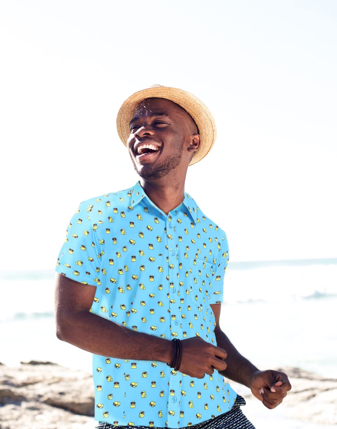 LRD Men Shirts - Novelty Casual Button Down Short Sleeve Hawaiian Dress Secondary image