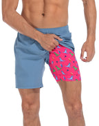 Running Shorts - LRD - Navy Blue / Tropical Neon