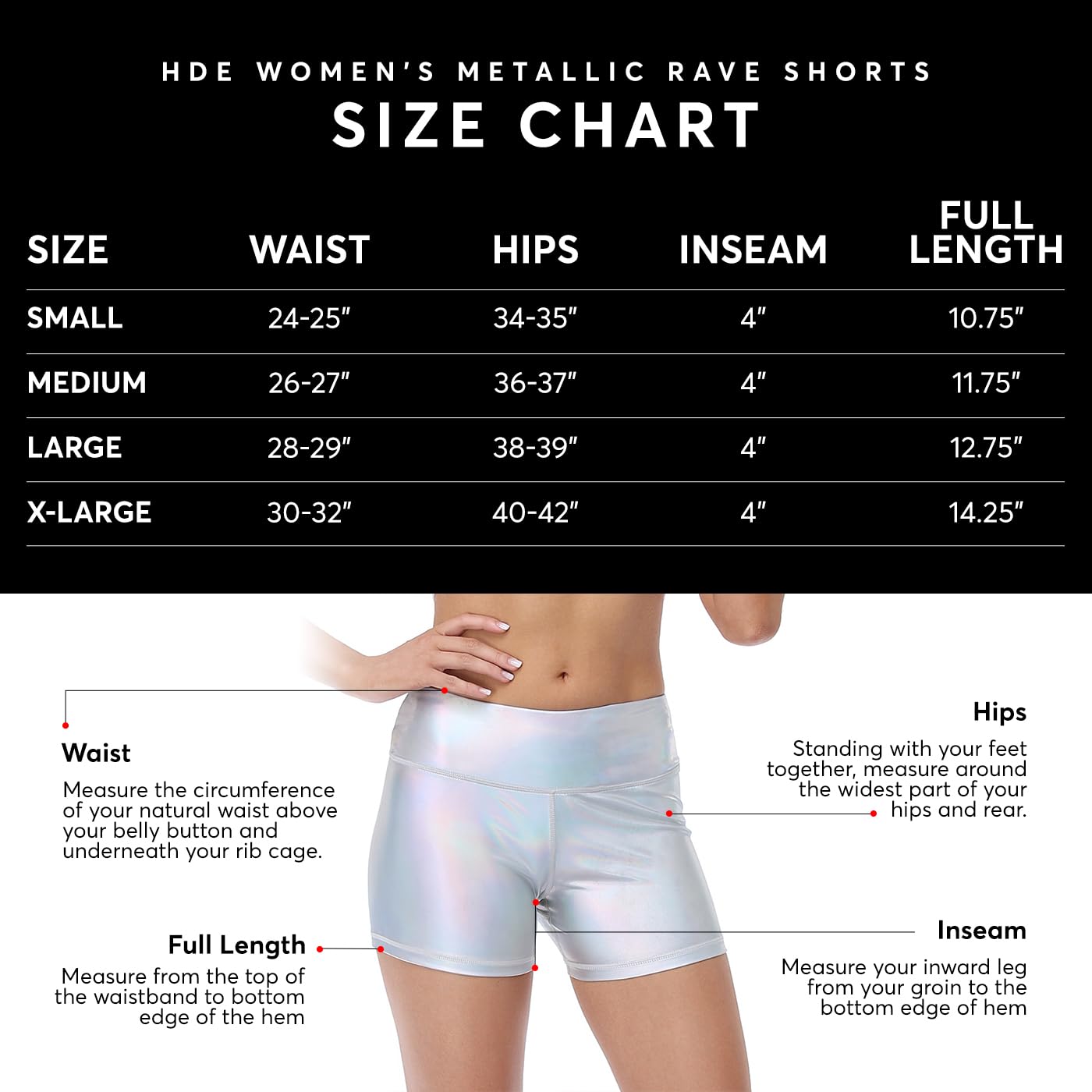 Black Shorts - HDE - Shiny Black