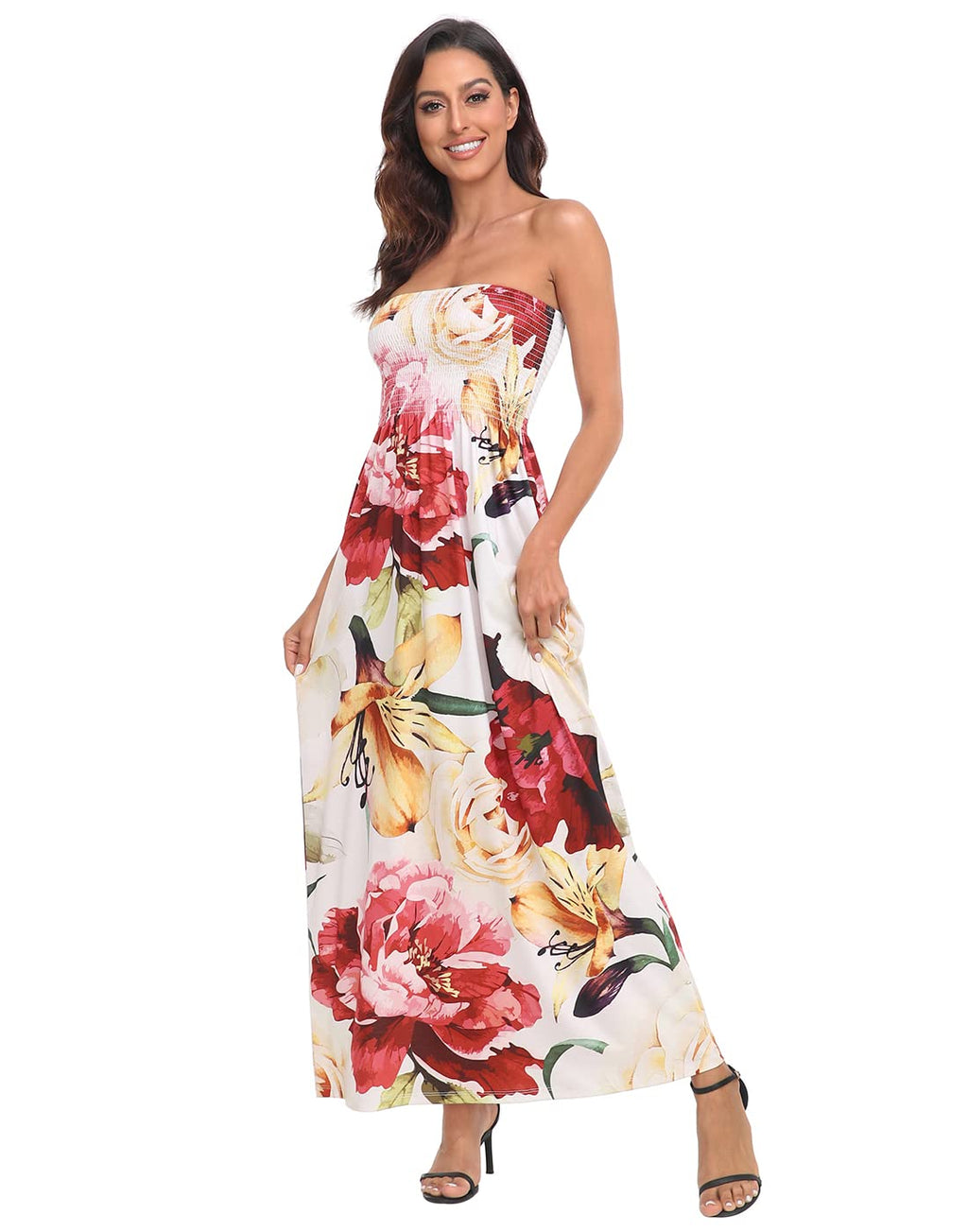 Summer Dress - HDE - (Cream Floral, Large)