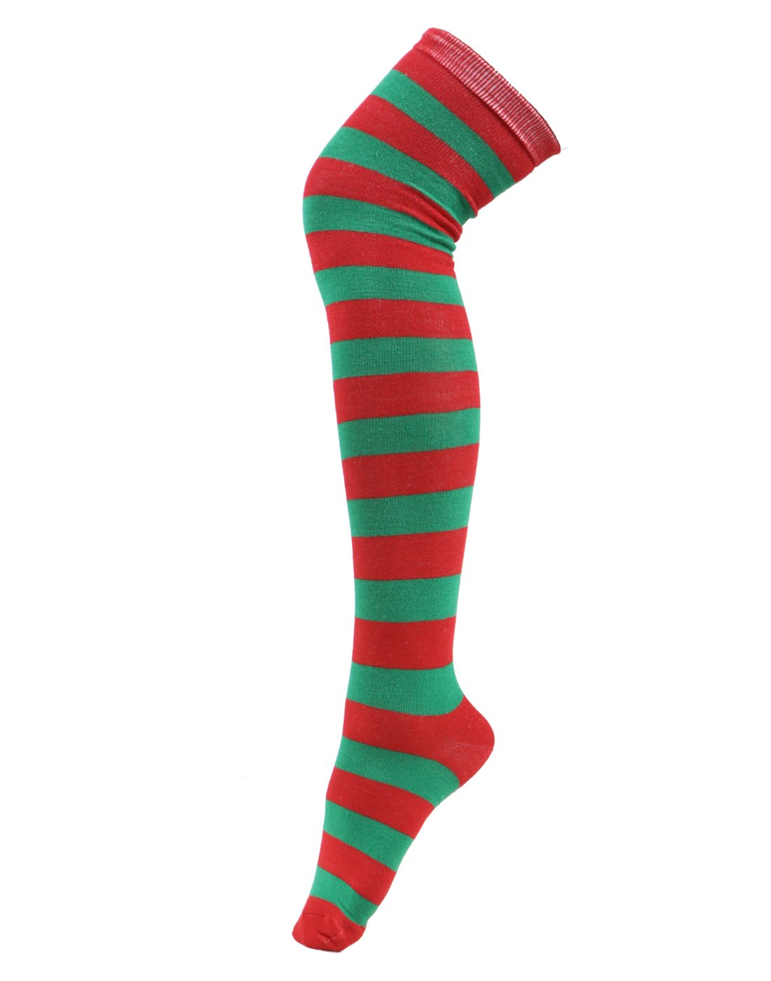 Thigh High Socks - HDE - J. Black & Pink Stripes