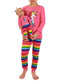 HDE Girls Unicorn Pajamas with Matching Doll Outfit Cotton Pajama Set for Girls Pink Pink Rainbow Unicorn/Long - 12
