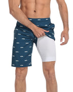 Mens Swim Shorts - LRD - Palm Leaf / Navy