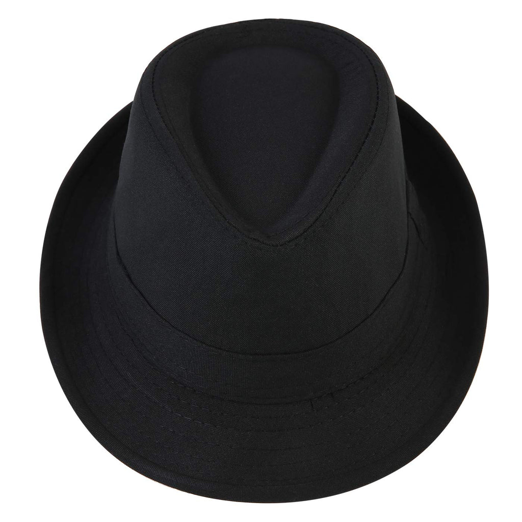 HDE Kid's Short Brim Trilby Fedora Hat (Black)