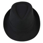 HDE Kid's Short Brim Trilby Fedora Hat (Black)