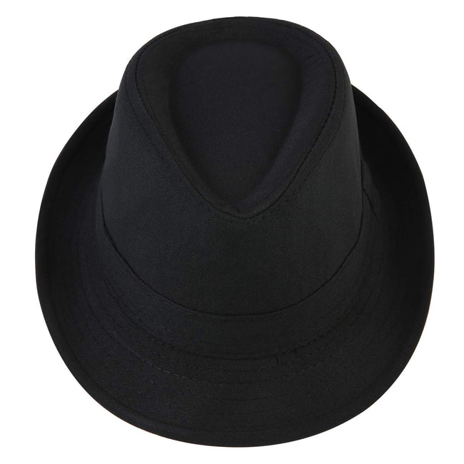 HDE Kid's Short Brim Trilby Fedora Hat (Black) – view 3